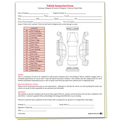 Vehicle Inspection & Estimate Form - 2 Part 100 / PK