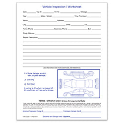 Vehicle Inspection Worksheet (1 Pad) 100 / PD