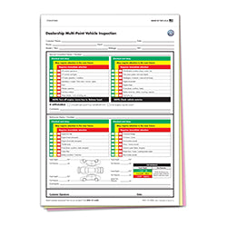 VW Multi-Point Vehicle Checkup - 3 Part - Qty. 250 250 / PK