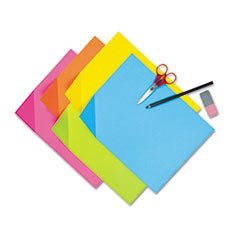 Colorwave Super Bright Tagboard, 9 x 12, Blue, Orange, Yellow, 100 Sheets/Pack