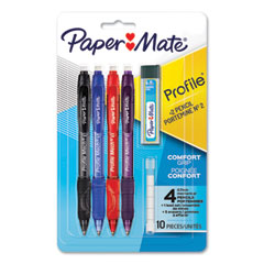 Profile Mechanical Pencils, 0.7 mm, HB (#2), Black Lead, Assorted Barrel Colors, 4/Pack