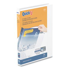 QuickFit Round-Ring View Binder, 3 Rings, 0.63" Capacity, 11 x 8.5, White