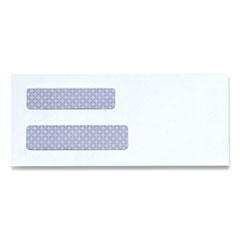 Double Window Business Envelope, #8 5/8, Square Flap, Self-Adhesive Closure, 3.63 x 8.63, White, 500/Box