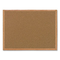 Value Cork Bulletin Board with Oak Frame, 24 x 36, Brown Surface, Oak Frame