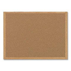 Earth Cork Board, 72 x 48, Tan Surface, Oak Wood Frame