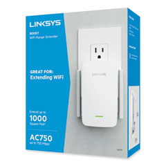 AC750 BOOST Wi-Fi Extender, 1 Port, Dual-Band 2.4 GHz/5 GHz