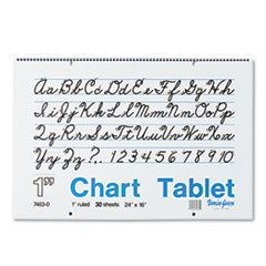 Chart Tablets, Presentation Format (1" Rule), 24 x 16, White, 30 Sheets