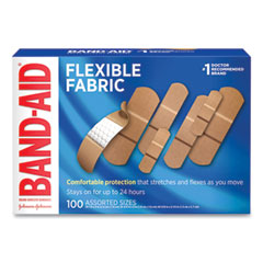 Flexible Fabric Adhesive Bandages, Assorted, 100/Box