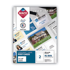 Unruled Microperforated Laser/Inkjet Post Cards, 4 x 6, White, 100 Cards, 2 Cards/Sheet, 50 Sheets/Box Unruled Microperforated Laser/Inkjet Post Cards, 4 x 6, White, 100 Cards, 2 Cards/Sheet, 50 Sheets/Box