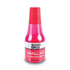 Self-Inking Refill Ink, 0.9 oz. Bottle, Red