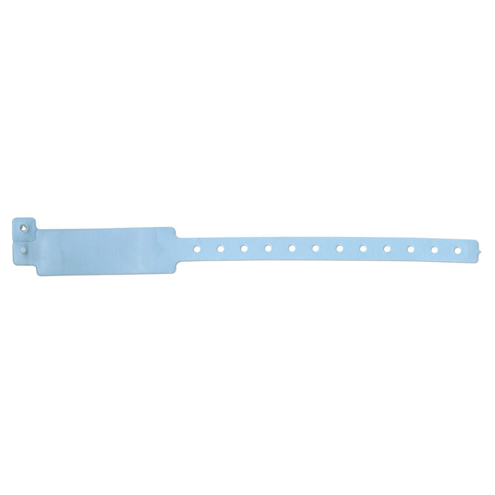 VERI-COLOR® INSERT WRISTBAND VINYL 1"X10 ADULT/PEDI LIGHT BLUE - 250 PER BOX