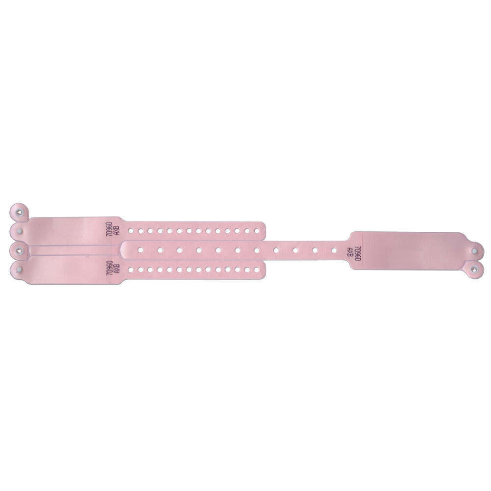 VERI-COLOR INSERT WRISTBAND VINYL X ADULT 9-1/4" LENGTH INFANT 6-1/2" LENGTH PINK - 300 PER BOX