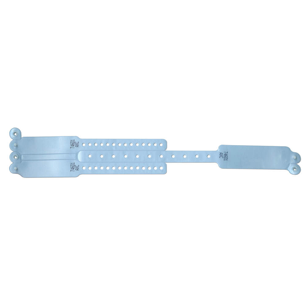 VERI-COLOR INSERT WRISTBAND VINYL X ADULT 9-1/4" LENGTH INFANT 6-1/2" LENGTH LIGHT BLUE - 300 PER BOX