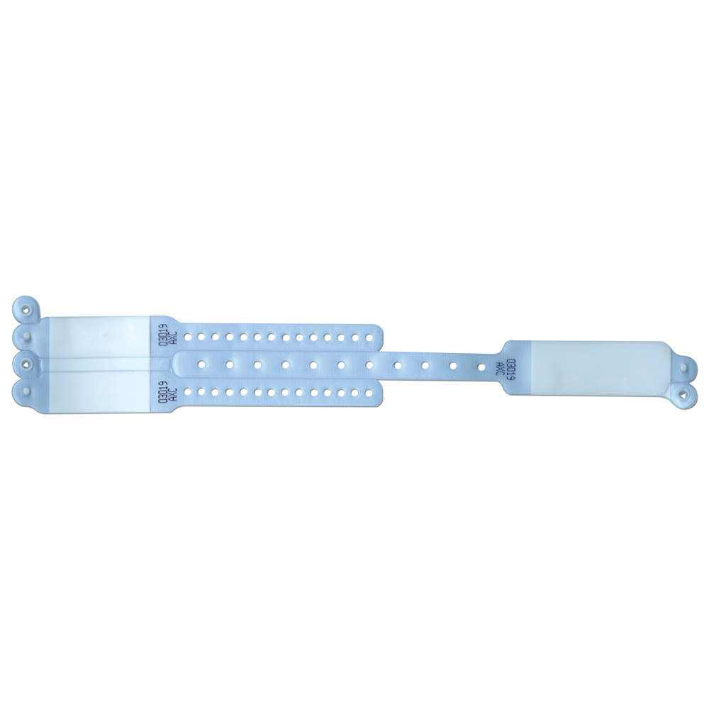 SPEEDI-PRINT IMPRINTER WRISTBAND VINYL SERIALIZED, 3PT MOTHER INFANT X 9-1/4" L X 1" H (ADULT) 6 -1/2" L X 3/4" H (INFANT) LIGHT BLUE - 300 PER BOX