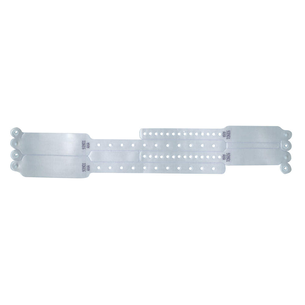 VERI-COLOR INSERT WRISTBAND VINYL X ADULT 9-1/4" LENGTH INFANT 6-1/2" LENGTH CLEAR - 400 PER BOX