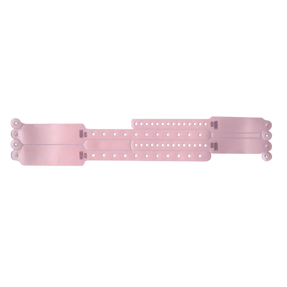 VERI-COLOR INSERT WRISTBAND VINYL X ADULT 9-1/4" LENGTH INFANT 6-1/2" LENGTH PINK - 400 PER BOX