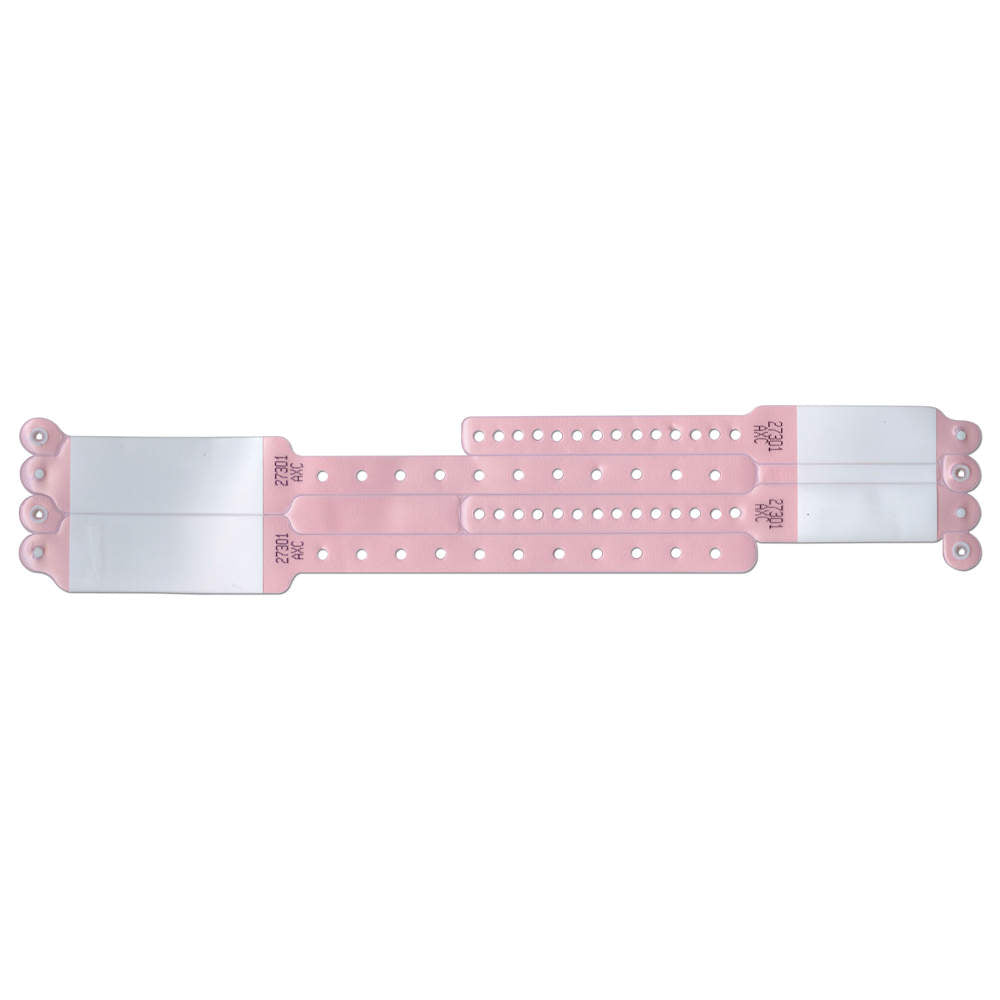 SPEEDI-PRINT IMPRINTER WRISTBAND VINYL X 9-1/4" L X 1" H (ADULT) 6 -1/2" L X 3/4" H (INFANT) PINK - 400 PER BOX