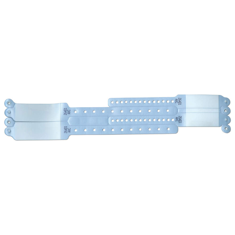 SPEEDI-PRINT IMPRINTER WRISTBAND VINYL X 9-1/4" L X 1" H (ADULT) 6 -1/2" L X 3/4" H (INFANT) LIGHT BLUE - 400 PER BOX