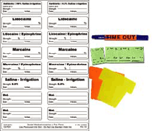 STERILE LABEL KIT INCLUDES 16 LABELS, FLAGS, DUAL-TIP PEN, SPECIMEN STRIP, TIME-OUT REMINDER AND RULER (PERMANENT) 2   1 7/8" X 9/16" WHITE - 50 PER CASE