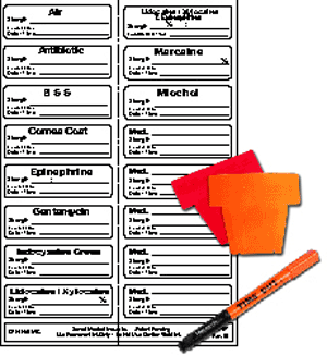 STERILE LABEL KIT INCLUDES 16 LABELS, FLAGS, AND NO-ROLL STERILE MARKER (PERMANENT) 2   1 7/8" X 9/16" WHITE - 50 PER CASE