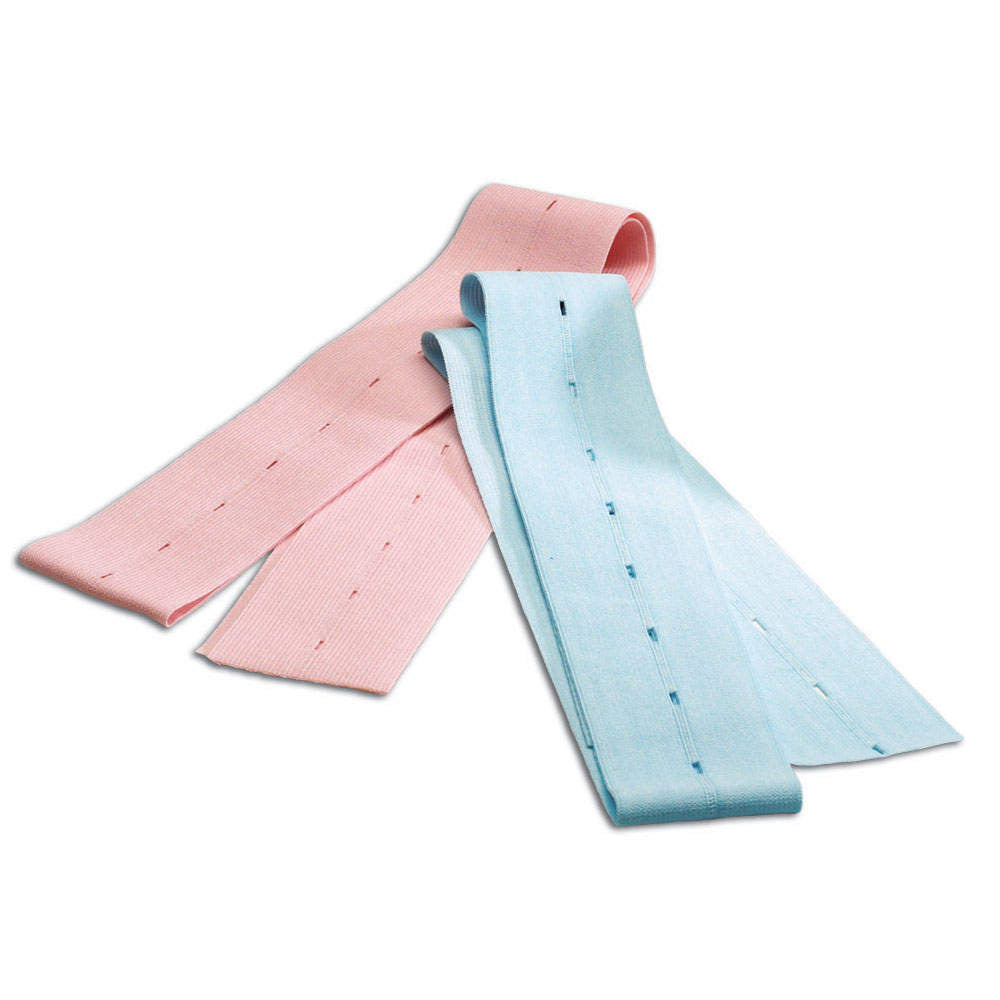 SECURLINE® FETAL MONITORING STRAP BUTTON HOLE ELASTIC KNITTED FABRIC 2.38" X 48" PINK AND BLUE - 50 PER CASE