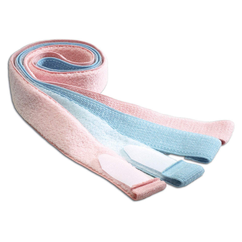 SECURLINE® FETAL MONITORING STRAP VELCRO ELASTIC KNITTED FABRIC 1-1/2” x 42” PINK AND BLUE - 50 PER CASE