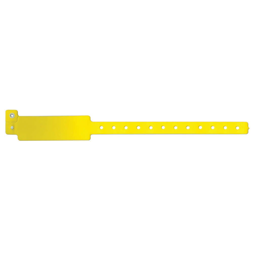 SPEEDI-BAND® WRITE-ON WRISTBAND VINYL CLASP CLOSURE 1"X10 ADULT/PEDI YELLOW - 500 PER BOX