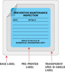 SPEE-D-SHIELD BASE LABEL SYNTHETIC PERMANENT 3" CORE 3 1/2" X 3 1/2" CLEAR 50 PER ROLL