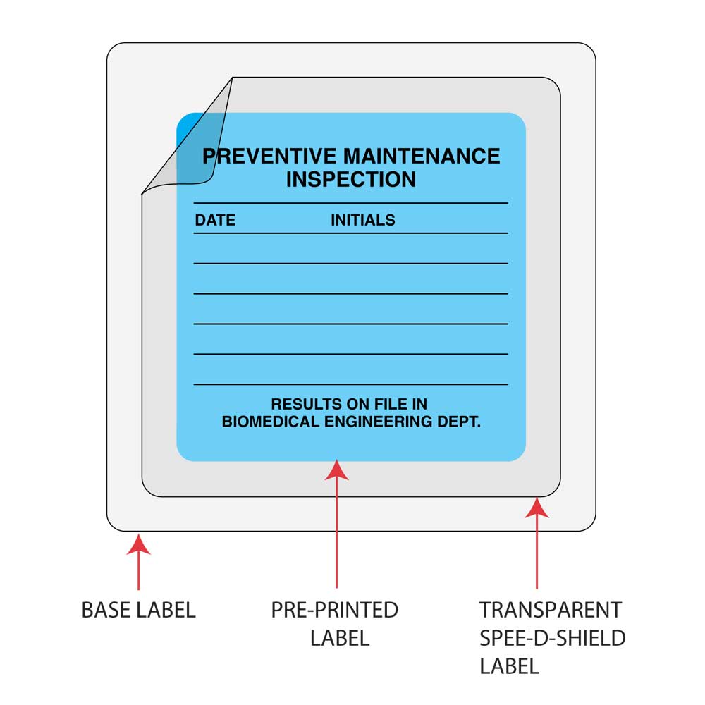 SPEE-D-SHIELD LABEL SYNTHETIC PERMANENT   2 1/2" X 1 1/4" CLEAR 1000 PER ROLL