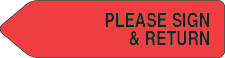 REDI-TAG® FLAGS & TAGS ARROW "PLEASE SIGN AND RETURN" RED REMOVABLE 1 7/8" X 9/16" 120 PER ROLL