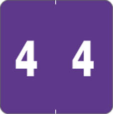 AMES® COMPATIBLE COLOR CODE LABEL NUMERIC "4" 1 7/8" X 1 7/8" 5/8"H NUMBERS PURPLE PERMANENT - 1000 PER ROLL