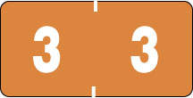 AMES® COMPATIBLE COLOR CODE LABEL NUMERIC "3" 1 1/2" X 3/4" ORANGE PERMANENT - 1000 PER ROLL