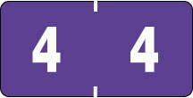 AMES® COMPATIBLE COLOR CODE LABEL NUMERIC "4" 1 1/2" X 3/4" PURPLE PERMANENT - 1000 PER ROLL