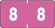 AMES® COMPATIBLE COLOR CODE LABEL NUMERIC "8" 1 1/2" X 3/4" PINK PERMANENT - 1000 PER ROLL