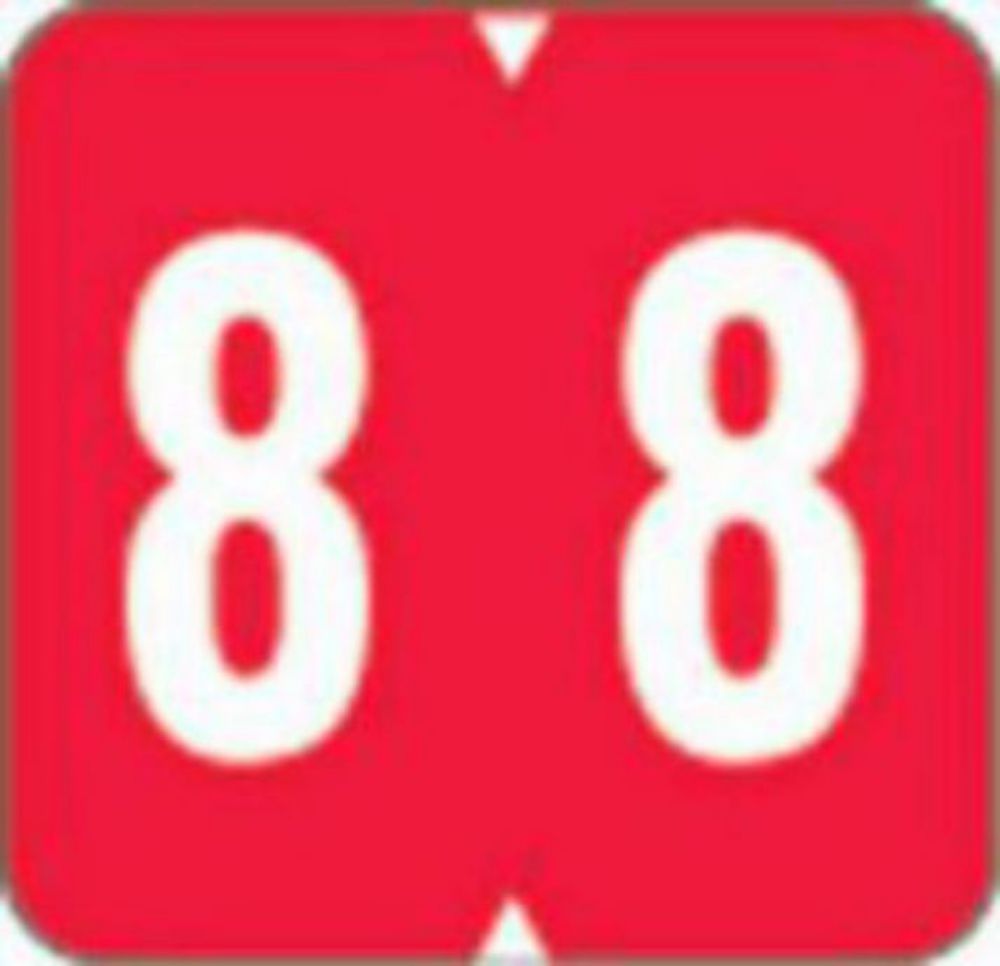 VRE™ COMPATIBLE 8860 COLOR CODE LABEL NUMERIC "8" 1 1/4" X 1 1/4" RED PERMANENT - 500 PER ROLL