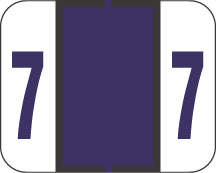 TAB® COMPATIBLE 1282 COLOR CODE LABEL NUMERIC "7" 1 1/4" X 1" DARK PURPLE PERMANENT - 500 PER ROLL