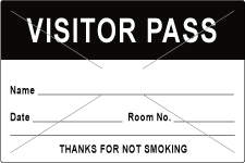 VISITOR PASS LABEL TAMPER-EVIDENT PAPER REMOVABLE VISITOR PASS NAME 3" CORE 3 X 2" BLACK 1000 PER ROLL