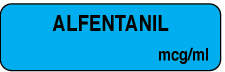 ANESTHESIA LABEL (PAPER, PERMANENT) ALFENTANIL MCG/ML   1 1/4" X 3/8" BLUE - 1000 PER ROLL