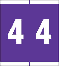 ACME COMPATIBLE COLOR CODE LABEL NUMERIC "4" 1 1/2" X 1 11/16" PURPLE MYLAR PERMANENT - 500 PER ROLL