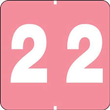 SMEAD® COMPATIBLE COLOR CODE LABEL NUMERIC "2" 1 7/8" X 1 7/8" 1"H NUMBERS PINK PERMANENT - 1000 PER ROLL