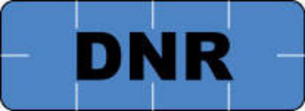 ALERT BANDS® LABEL POLY "DNR" PRE-PRINTED, STATE STANDARDIZATION 0.6875X1/4 BLUE - 250 PER QTY BASED ROLL