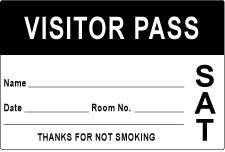 VISITOR PASS LABEL PAPER REMOVABLE VISITOR PASS NAME   3" X 2" BLACK 1000 PER ROLL