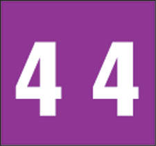 AMES® COMPATIBLE COLOR CODE LABEL NUMERIC "4" 1 7/8" X 1 7/8" PURPLE MYLAR PERMANENT - 500 PER ROLL