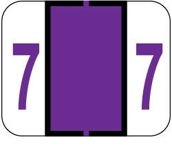 TAB® COMPATIBLE 1282 COLOR CODE LABEL NUMERIC "7" 1 1/4X1 PURPLE PERMANENT 500 PER ROLL