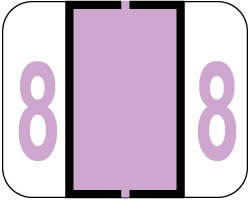 TAB® COMPATIBLE 1282 COLOR CODE LABEL NUMERIC "8" 1 1/4X1 LAVENDER PERMANENT 500 PER ROLL