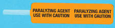 SYRINGE FLAG LABEL  (SYNTHETIC, PERMANENT) PARALYZING AGENT USE   3 7/8" X 3/4" ORANGE - 20 PER SHEET, 100 SHEETS PER PACKAGE