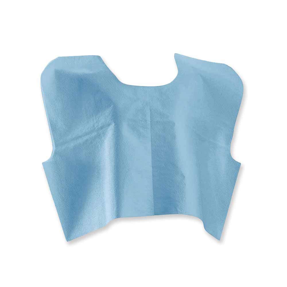 DISPOSABLE MAMMOGRAPHY CAPE FRONT OR BACK OPENING BLUE TISSUE/POLY/TISSUE 30"X21" - 100 PER CASE