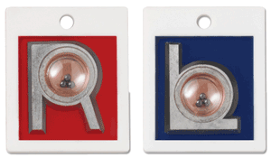 X-RAY MARKER POSITIONER BB|ABBREVIATED RIGHT AND LEFT|NO INITIALS RED AND BLUE POLY CASING 1" 2 PER SET