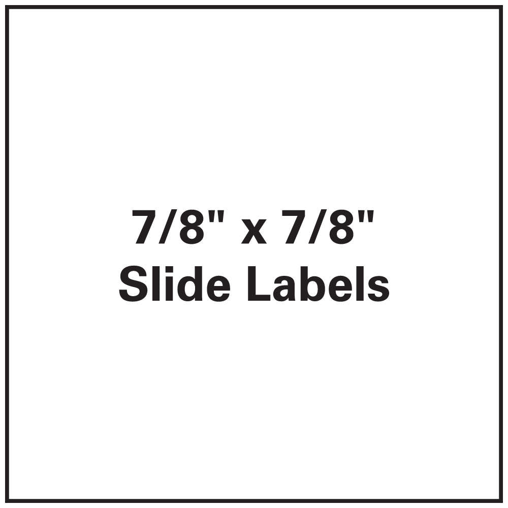 SLIDE LABEL (PAPER, PERMANENT) 1" CORE - 7/8" X 7/8" WHITE -  1000 PER ROLL, 1 ROLL PER BOX