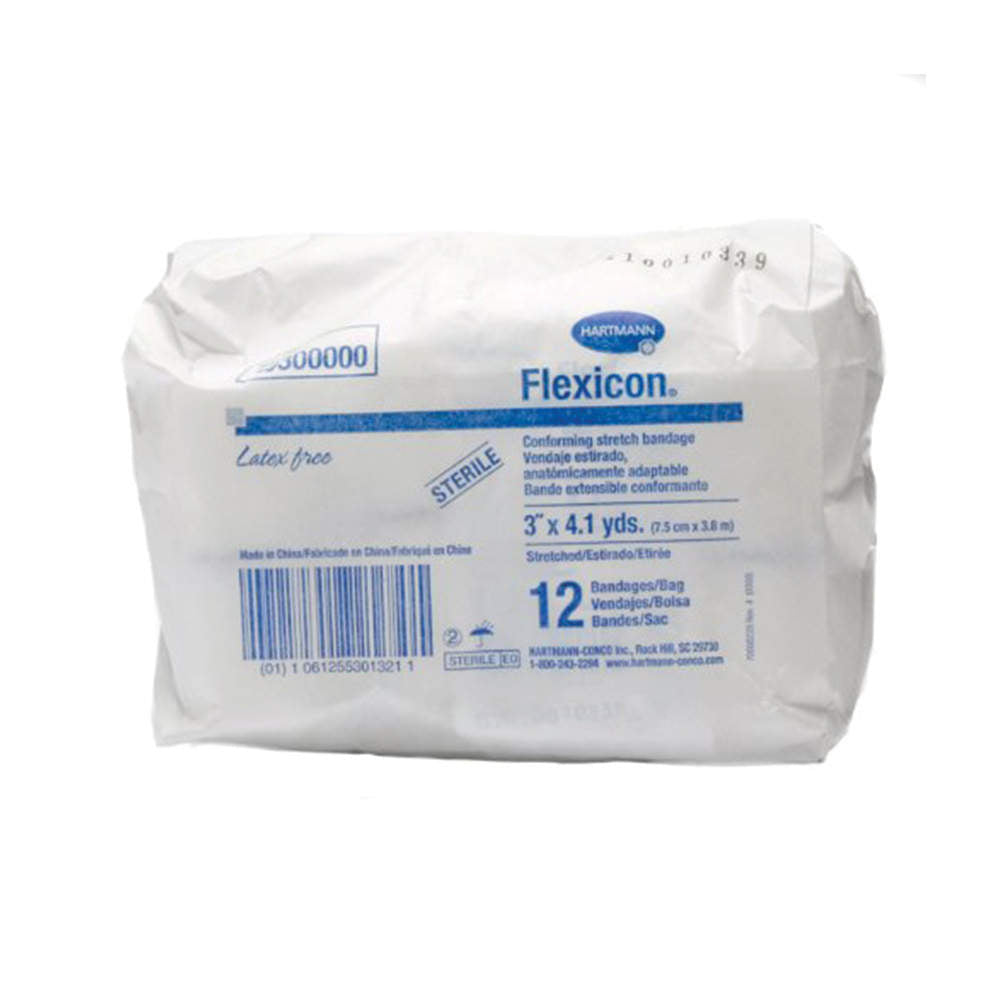 FLEXICON® GAUZE ROLL STERILE X 3"X 4.1 YARDS WHITE - 12 PER BAG